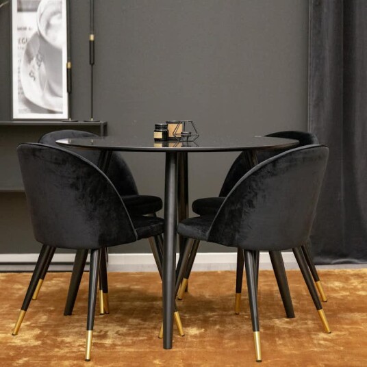 Venture Home Spisegruppe Venture Home Plaza med 4stk Velvet Stoler GR24140