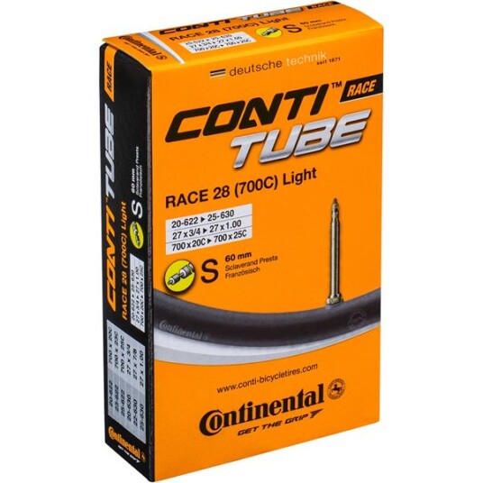 Continental Race 28 Lett landeveissykkel innerrør, 60 mm ventil Continental Race 28 Lett landeveissykkel innerrør, 60 mm ventil