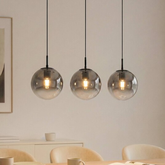 Pendellampe i glass Veloura Lucande dimbar Klar / transparent Stue / spisestue Glass Design