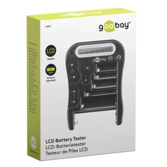 Goobay LCD Batteritester, svart Goobay LCD Batteritester, svart