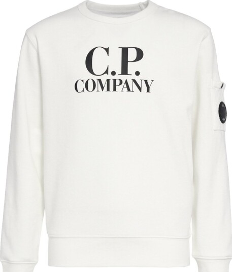 C.P. Company Collegegenser Gasbind White m. Svart C.P. Company 14 år 164 Collegegenser Hvit