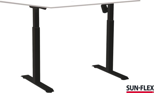 Sun-Flex Easydesk Adapt L, Traffic Black, Hvitlaminat, 160*80 Cm