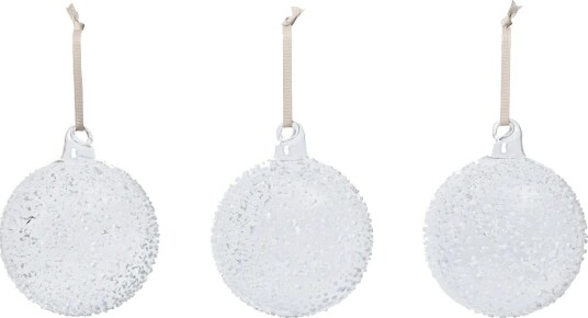 Ferm Living Flurry julekuler 3-pakning L, White