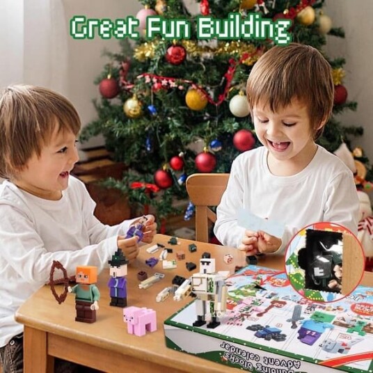 Adventskalender 2024 Minecraft 24 dager Lekefigurer Byggeklosser Nedtellingskalender Gutt Adventskalender Overraskelsesgave