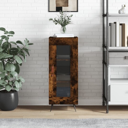 vidaXL Skjenk røkt eik 34,5x34x90 cm konstruert tre