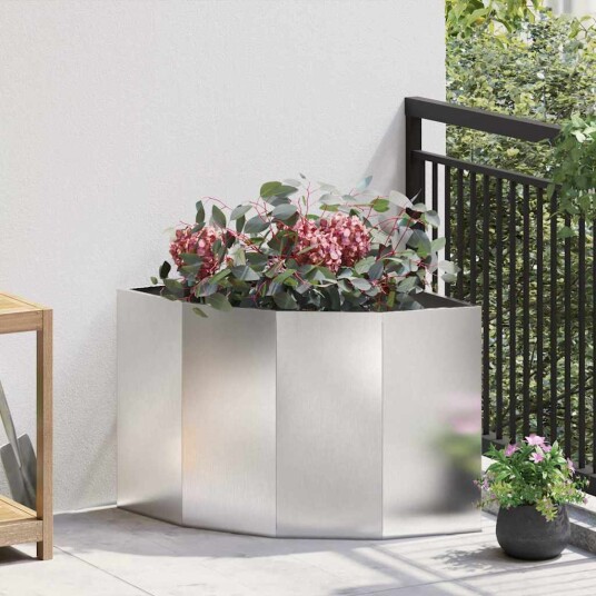 vidaXL Hjørne Plante sølv 60 x 60 x 50 cm Rustfritt stål