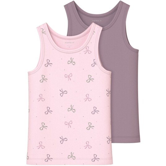 Name It Barely Pink Tank Topp 2 pakning Barely Pink Bow Noos 86