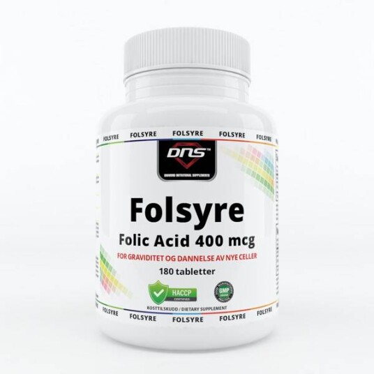 DNS Folsyre - Folic Acid - 400 Mcg - 180 Tabs