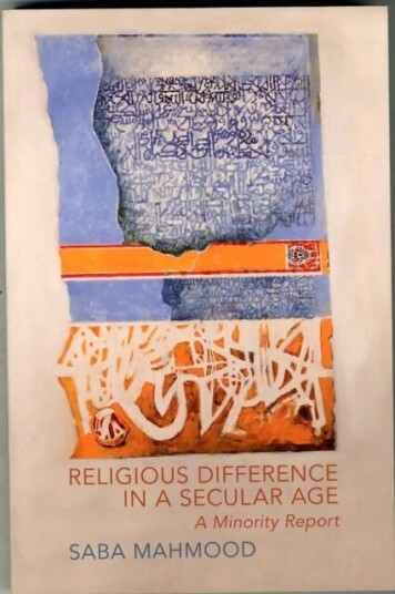 Religious Difference In A Secular Age Av Saba Mahmood