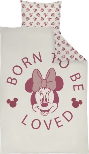 Licens Minnie Mouse sengetøy 100% bomull Junior sengetøy 100x140 cm Born to be loved