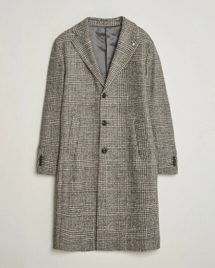 L.B.M. 1911 Checked Wool Coat Grey