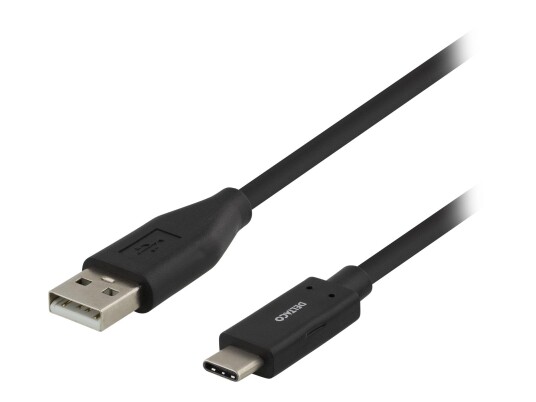 Deltaco USB-C til USB-A kabel 50 cm 3A USB 2.0 svart Deltaco USB-C til USB-A kabel 50 cm 3A USB 2.0 svart