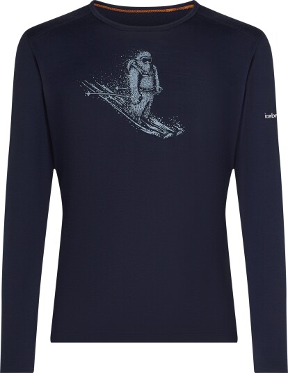 Icebreaker Men's Merino 200 Oasis Long Sleeve Crewe Skiing Yeti Midnight Navy XL