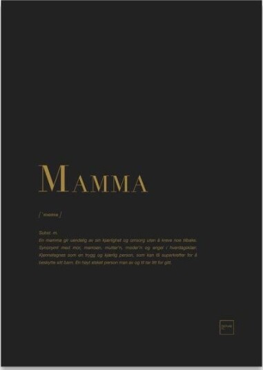 Pictureit - Poster mamma 30x40 cm svart
