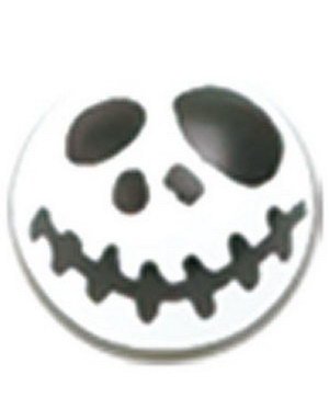 Jack Skellington Head Hvit og Svart Akrylkule Strl 5 mm kule til 1.6 mm stang