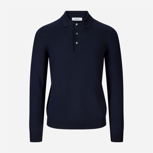 Tennis Collar Merino Navy