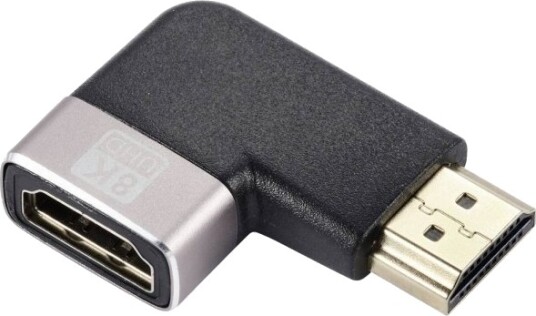 Speaka Professional Sp 11302008 Hdmi Adapter 1X Hdmi Hann 1X Hdmi Tilkobling Svart/Sølv Uhd 8K@60 Hz Uhd 4K@120 Hz Vinklet 90° Mot Venstre