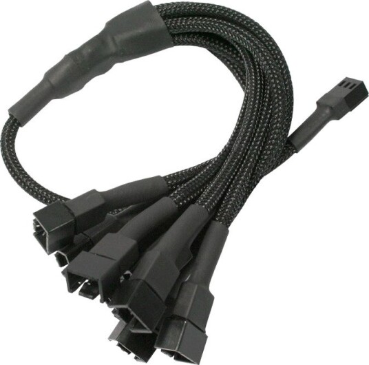 Nanoxia vifte-splitterkabel 60cm 3-pin til 9x 3-pin Sort Nanoxia