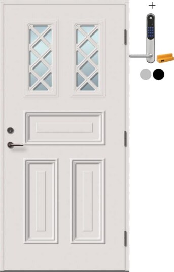 Ytterdør Tundøren Tun 420 Hvit med Yale Doorman Classic Home