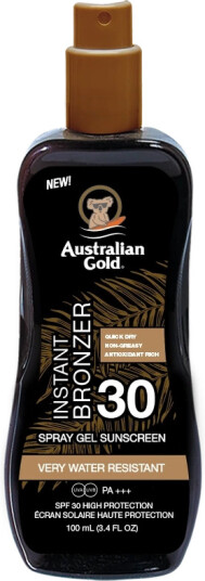 Australian Gold Instant Bronzer Spraygel Travel Size SPF 30 100 ml Australian Gold Instant Bronzer Spraygel Travel Size SPF 30 100 ml