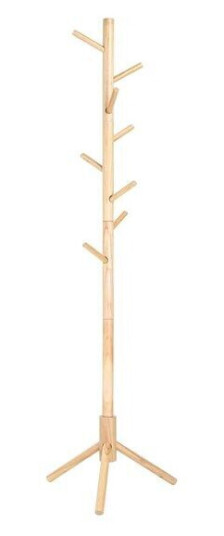 Frittstående kleshenger i tre   175 cm med 8 kroker