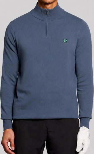 Lyle & Scott Golf Quarter Zip Midlayer Golfgenser herre Ocean Sky X Large
