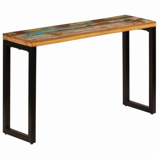Konsollbord 120x35x76 cm gjenvunnet heltre og stål 8718475741473