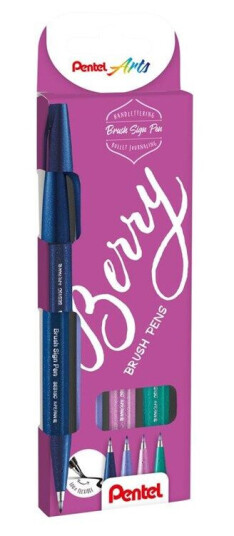 Pentel SES15B-4 Brush Sign Pen BERRY sæt Pentel SES15B-4 Brush Sign Pen BERRY sæt