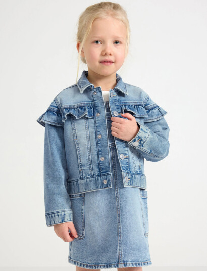 Lindex Jacket Denim Frill Blue 116
