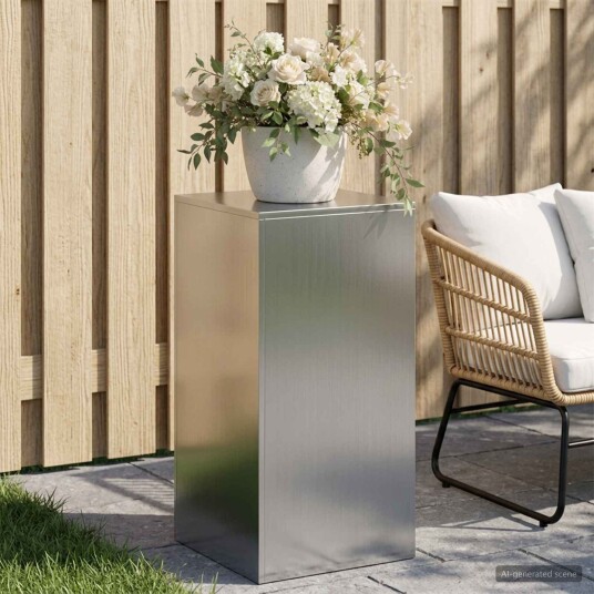 vidaXL Planteholder Sølv 40 x 40 x 80 cm Stål