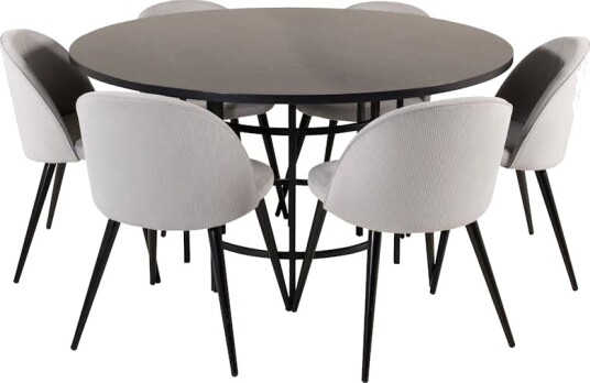 Spisegruppe furniture/fashion Copenhagen med 6 Valentina Stoler