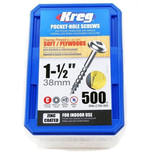 Kreg SML-C150-500 Skrue 38 mm 500-pakning Innfesting
