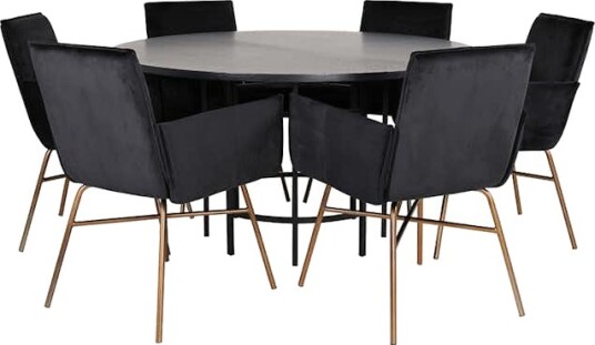 Spisegruppe furniture/fashion Copenhagen Ø140 cm med 6 Petra Stoler Spisegruppe furniture/fashion Copenhagen Ø140 cm med 6 Petra Stoler