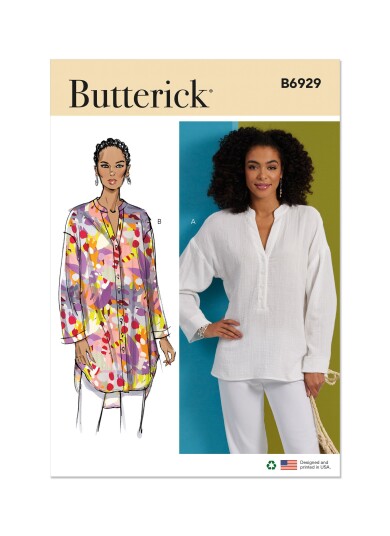 Butterick 6929 -Topp og tunika til dame B5 8-10-12-14-16 