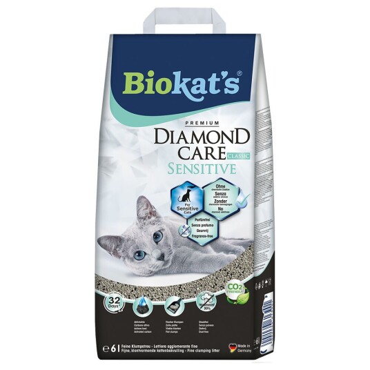 Biokat'S Diamond Care Sensitive Classic Kattesand 6 L Biokat'S Diamond Care Sensitive Classic Kattesand 6 L