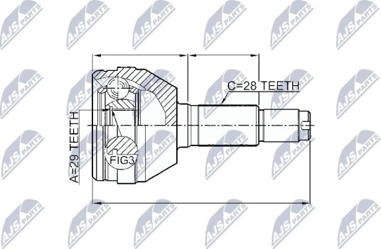 Nty Drivknute drivaksel NTY NPZ DW 010