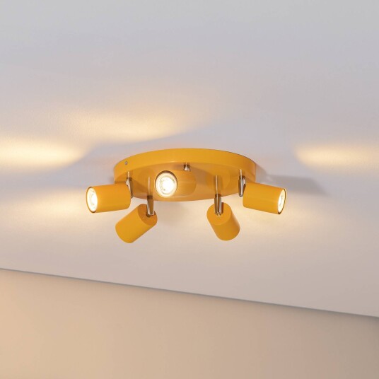 Luminex Fun downlight gul Ø 30 cm justerbar GU10