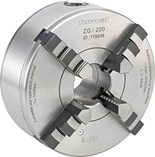 Format Svarvchuck 4 Backs DIN 6350 100mm Gjutjärn