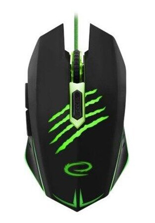 Esperanza MX209 CLAW Ergonomisk USB Optisk Mus 6 Knapper Grønn