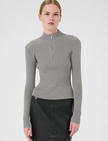 Gestuz Yasmiagz Zipper Pullover Noos - Grey - XL