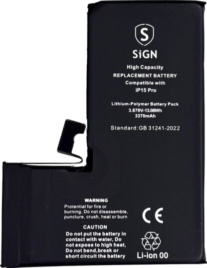 iPhone 15 Pro høykapasitetsbatteri – 3350 mAh