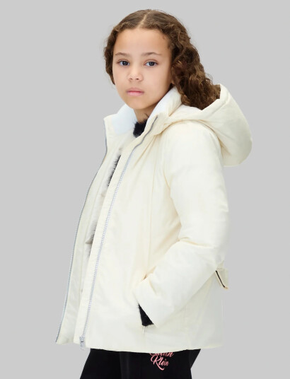 Calvin Klein Classic Belted Jacket Cream 140