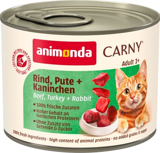 Animonda Carny Våtfôr Adult Sparepakke Carny & Kanin Kalkun Okse 24 X 200 G