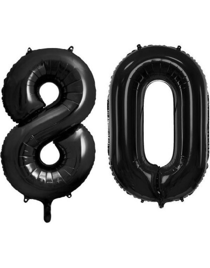 80 år ballonger 35 cm svart
