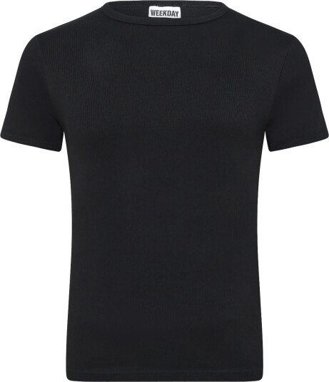 Weekday Classic Rib T Shirt Black S