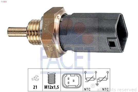 Sensor, motortemperatur FACET 7.3252