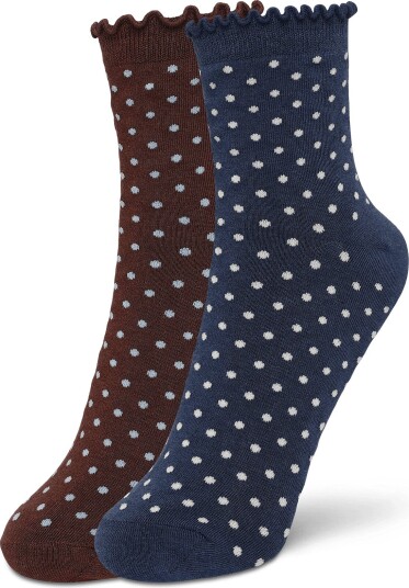 Becksöndergaard Dotted Frilla Short Sock 2 Pack Navy 37 39