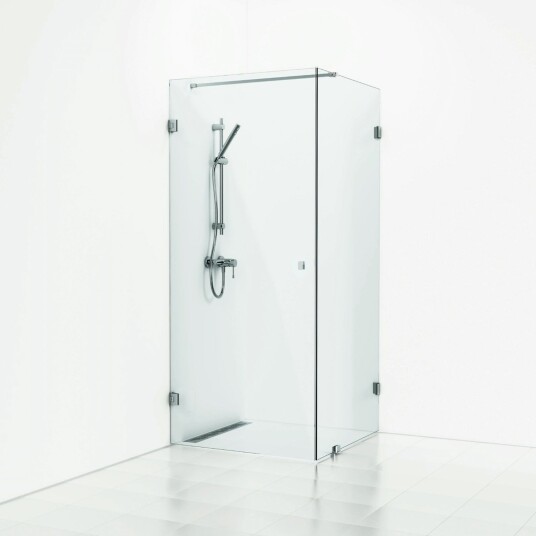 Svedbergs 180° Dusjhjørne Kombi (Vegg+dør) Krom / 80x90cm Klart Glass