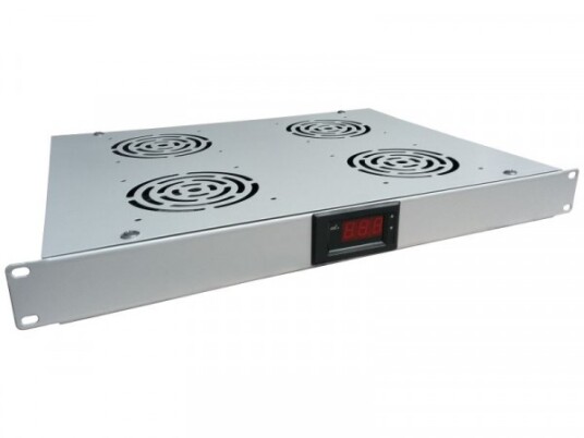 Alantec Ventilasjonspanel 19"" 1U 4 Ventiler Termostat Grå Sa F 1U 4 T S