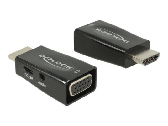 Delock Adapter HDMI-A male > VGA female with Audio - videokonverter - svart